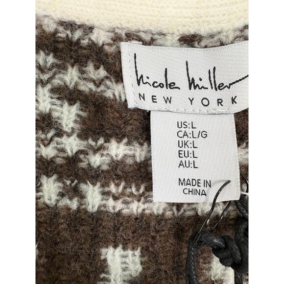 Women’s Aztec Ivory Brown Horse Print Knit Western Cardigan Sweater Sz M - Picture 4 of 12